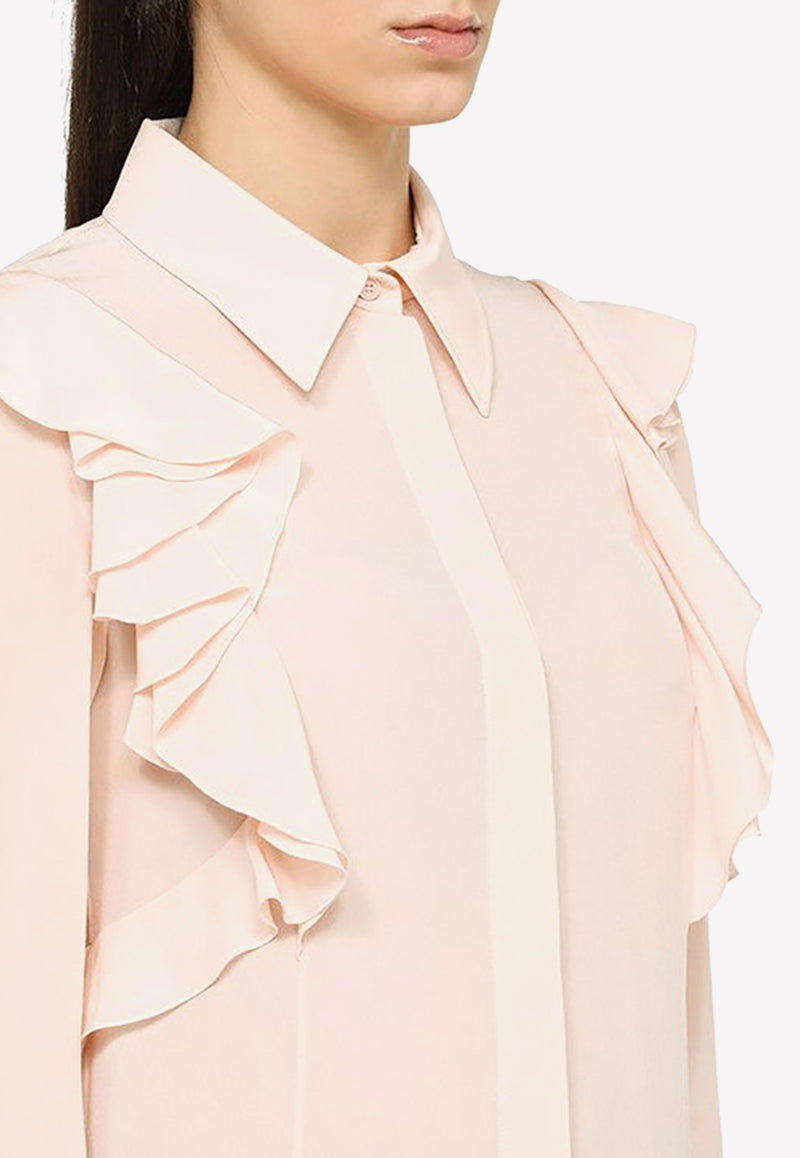 Ruffled Long-Sleeved Blouse Shop Chloé Ruffled Long-Sleeved Blouse for Women online at THAHAB.COM. Shop the latest collections from the most famous designer & luxury brands and boutiques at the best price with fast delivery. CHC23SHT15004/M Pink