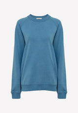Chloé Logo-Embroidered Pullover Sweatshirt Blue CHC23SJH1019049N PURE BLUE