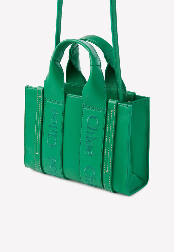 Chloé Mini Woody Top Handle Bag Green CHC23SP237I6031K POP GREEN