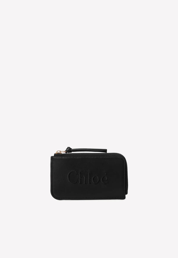 Chloé Logo Leather Coin Purses Black CHC23SP866I10001 BLACK