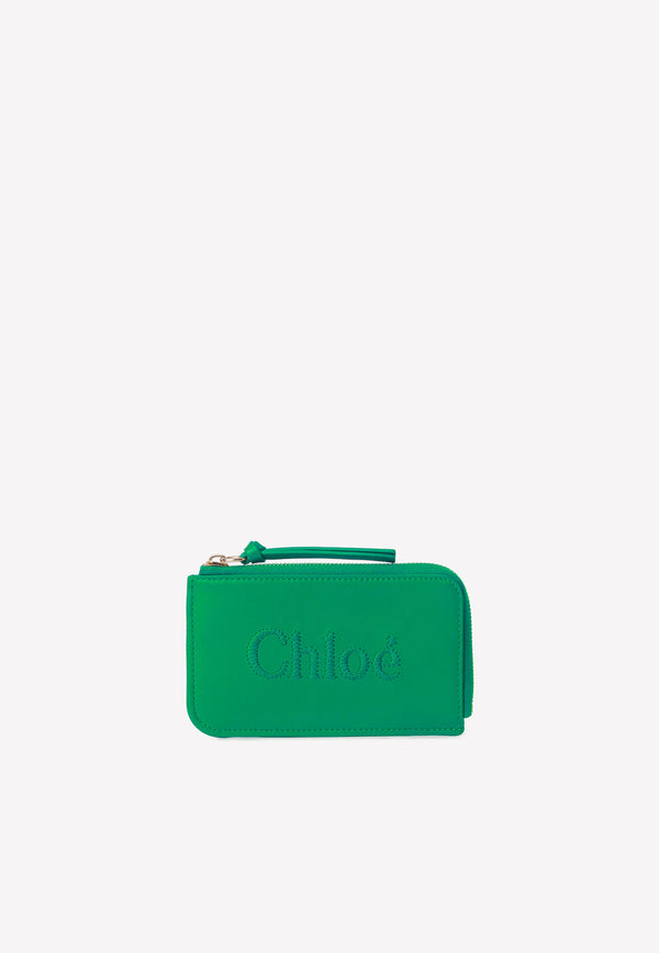 Chloé Logo Leather Coin Purses Green CHC23SP866I1031K POP GREEN