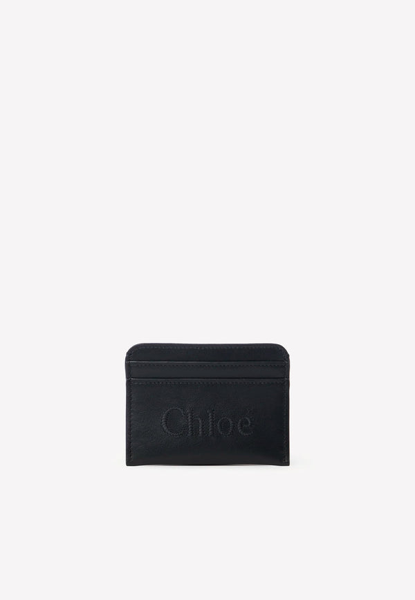 Chloé Leather Logo-Embossed Cardholder Black CHC23SP868I10001 BLACK