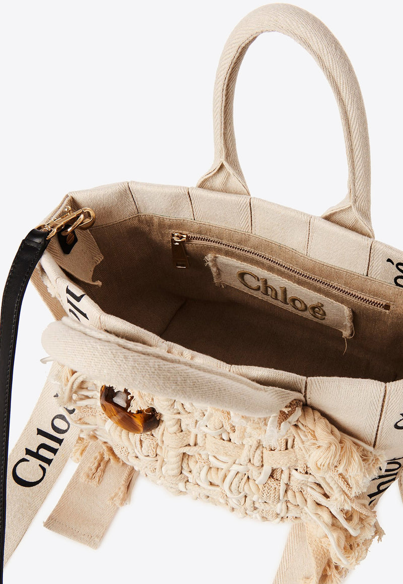 Chloé Small Woody Strappy Tote Bag Beige CHC23SS378J7120H SAND