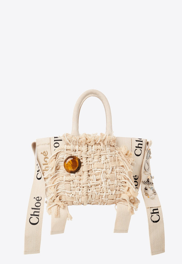 Chloé Small Woody Strappy Tote Bag Beige CHC23SS378J7120H SAND