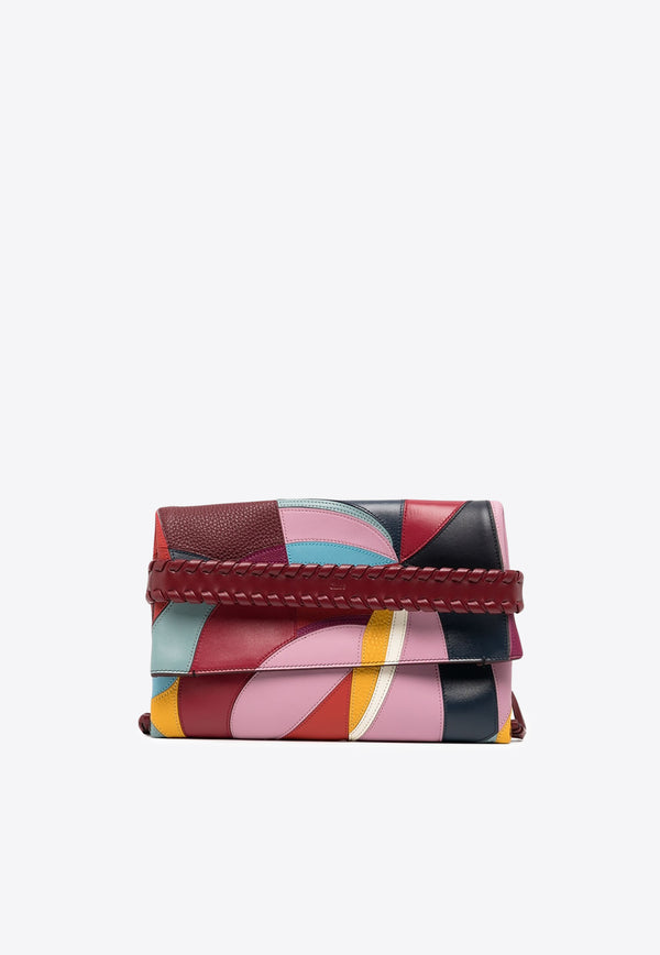Chloé Abstract Patchwork Clutch Multicolor CHC23SS559J7969A MULTICOLOR RED 1