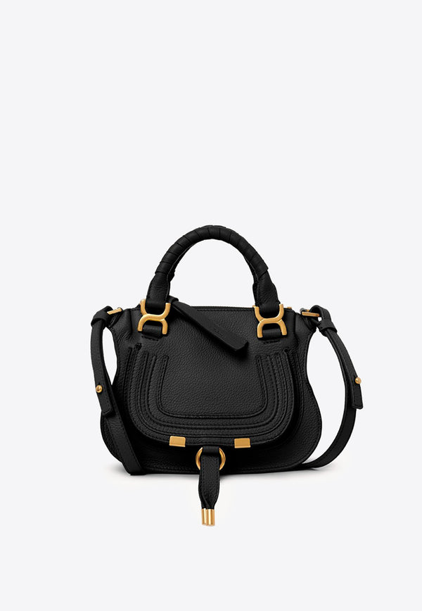 Chloé Mini Marcie Top Handle Bag in Calfskin Black CHC23SS595I31001 BLACK