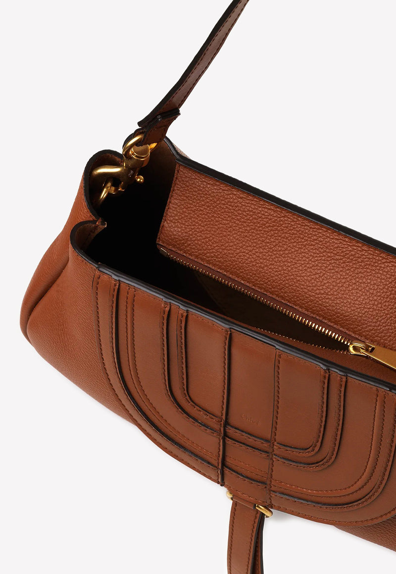 Chloé Marcie Leather Clutch Bag Tan CHC23SS601I3125M TAN