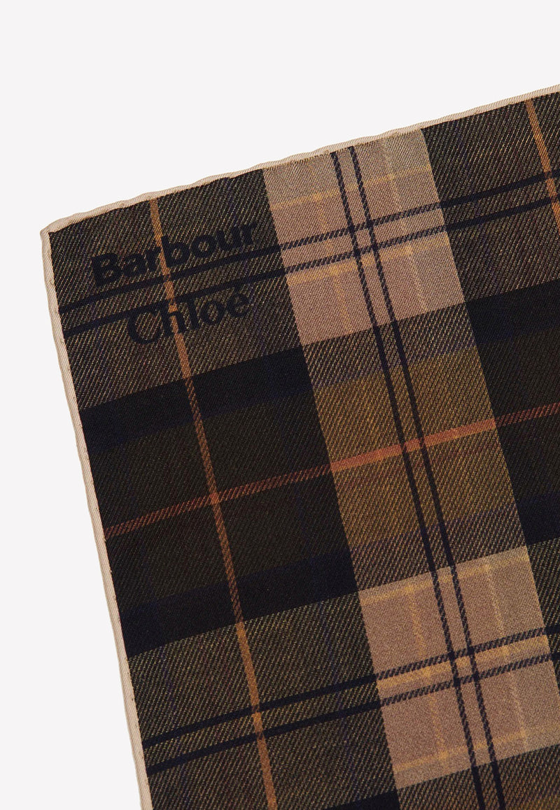Chloé X Barbour Checked Silk Scarf Multicolor CHC23ST071SE19CA MULTICOLOR 1