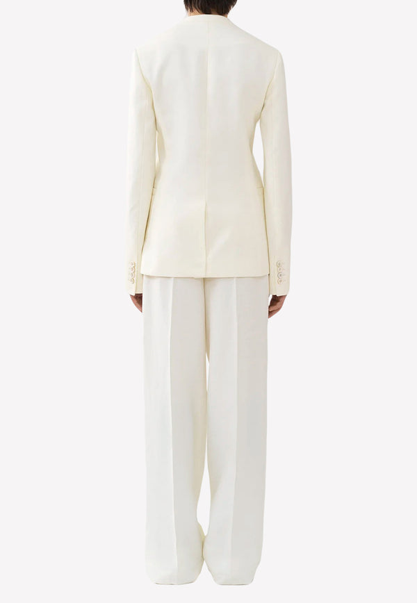 Chloé Collarless Tailored Jacket White CHC23SVE06036107 ICONIC MILK