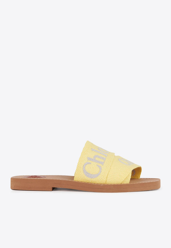 Chloé Woody Flat Sandals Yellow CHC23U188EF9V0 YELLOW