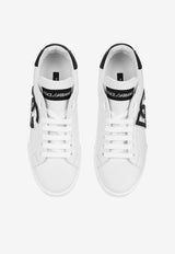 Dolce & Gabbana Portofino DG Logo Sneakers in Calf Leather CK1545 AC330 89697 White