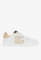 Dolce & Gabbana Portofino DG Logo Sneakers in Calf Leather CK1545 AD780 89662 White