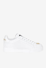 Dolce & Gabbana Portofino Low-Top Sneakers in Calf Leather CK1602 A1065 80001 White