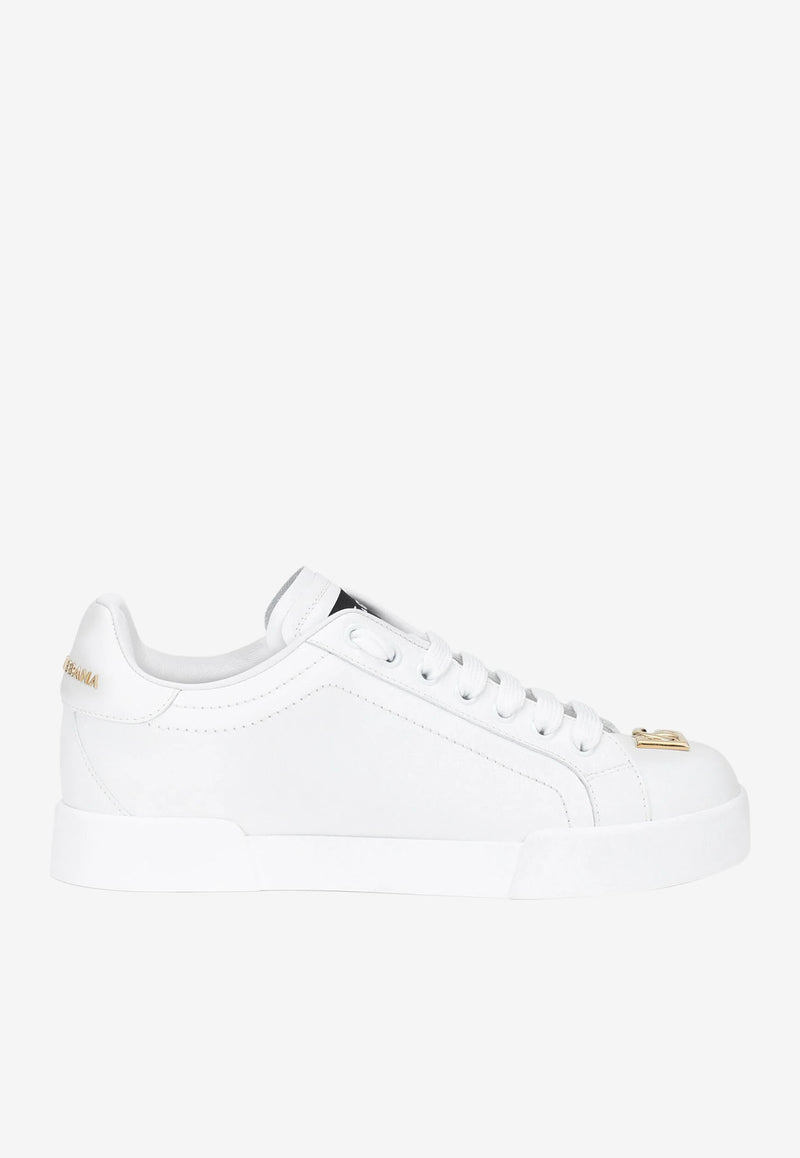 Dolce & Gabbana Portofino Low-Top Sneakers in Calf Leather CK1602 A1065 80001 White