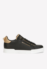 Dolce & Gabbana Logo Portofino Sneakers in Nappa Leather CK1602 AN298 8E831 Black