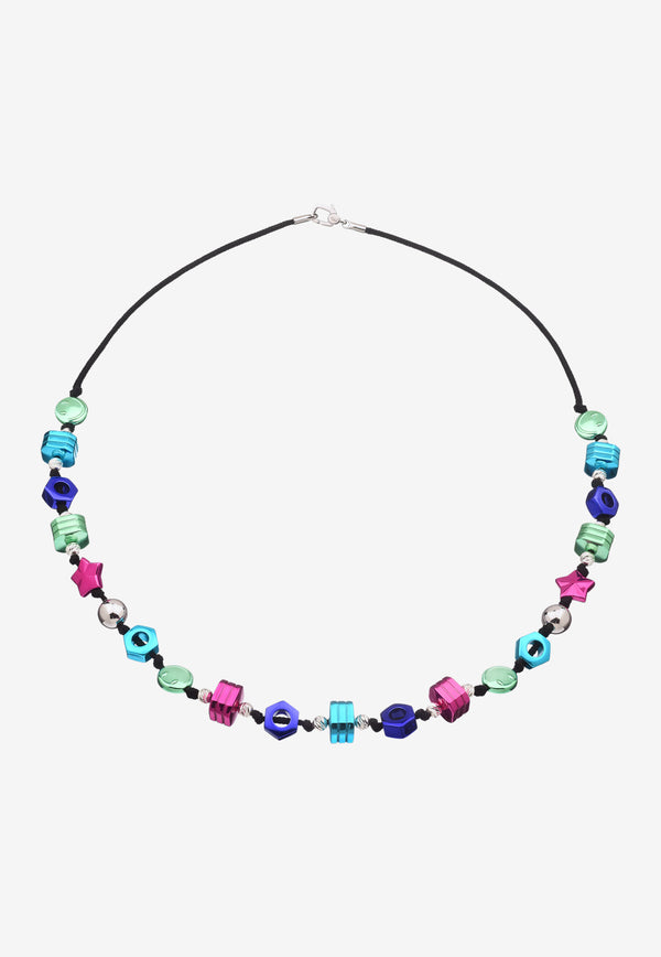 EÉRA Special Order - Candy Silver Charmed Necklace Multicolor CNNEME05U2