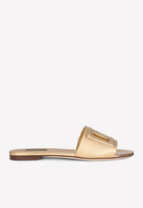 Dolce & Gabbana DG Logo Metallic Slides Gold CQ0436 A1016 87080