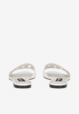 Dolce & Gabbana DG Logo Slides in Calf Leather CQ0436 AY329 80001 White