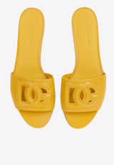 Dolce & Gabbana DG Logo Slides in Calf Leather Yellow CQ0436 AY329 80220