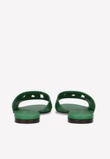 Dolce & Gabbana DG Logo Leather Slides CQ0436 AY329 87192 Green