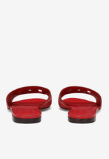 Dolce & Gabbana DG Logo Slides in Calf Leather CQ0436 AY329 8X052 Red