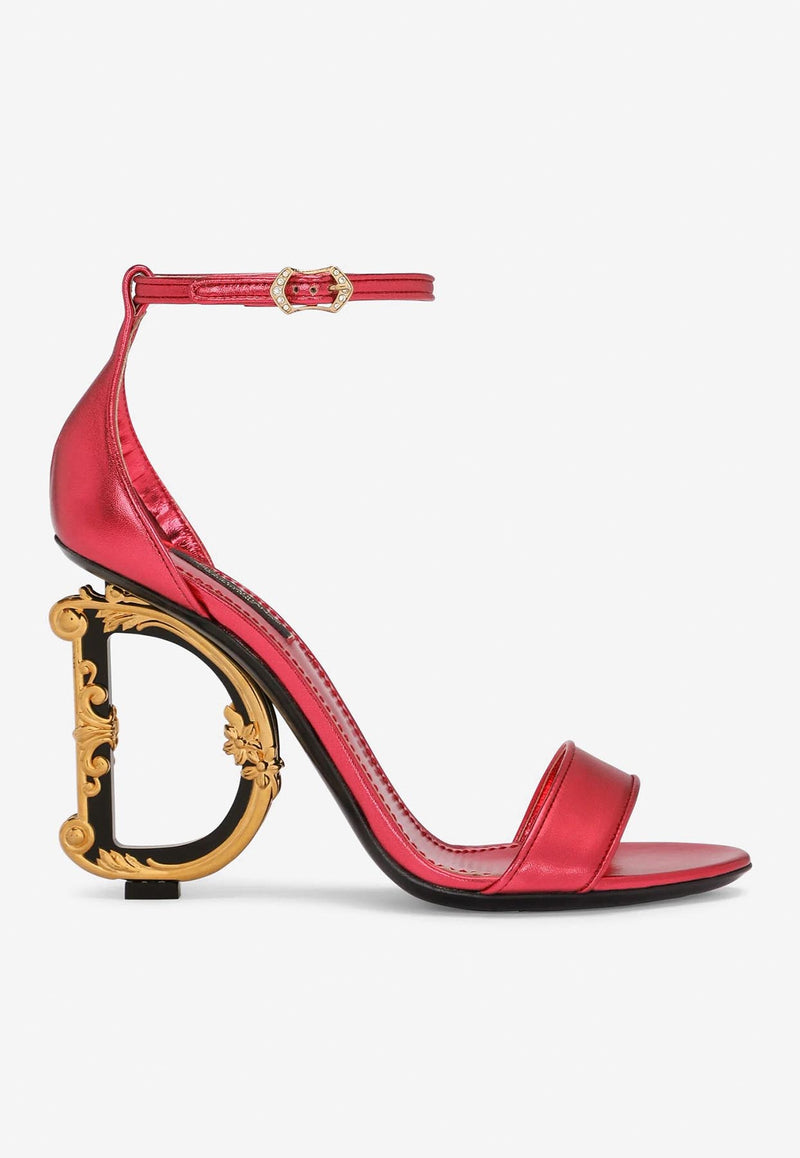 Dolce & Gabbana 105 Baroque Logo Nappa Mordore Sandals Red CR0739 A1016 8Z424