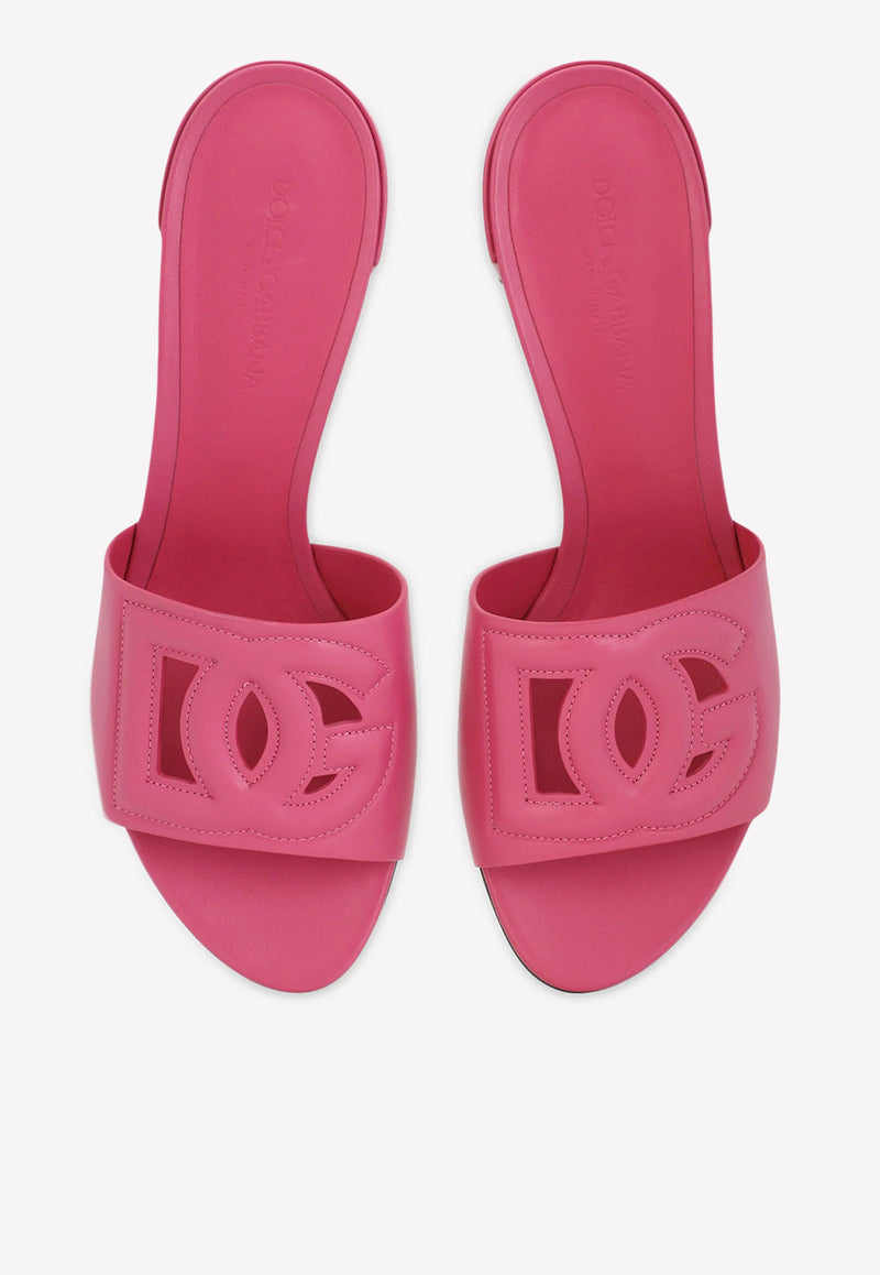 Dolce & Gabbana Millennials 40 DG Mules in Calf Leather Pink CR1139 AY329 80441