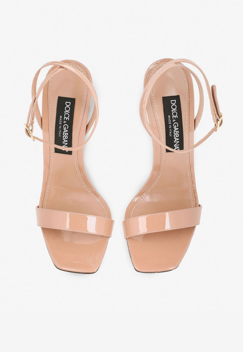 Dolce & Gabbana Keira 105 Patent Leather Sandals CR1175 A1471 8H056 Nude
