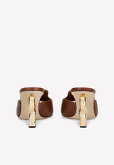 Dolce & Gabbana Keira 75 DG Mules in Animal Print Calf Leather Brown CR1180 AY281 80030