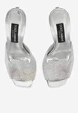 Dolce & Gabbana Keira 105 Crystal Embellished Mules in Satin Silver CR1194 AQ679 8B070