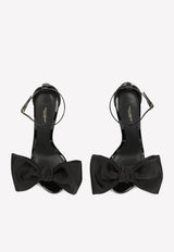 Dolce & Gabbana Keira 105 Satin Bow Sandals in Patent Leather Black CR1266 AY262 80999