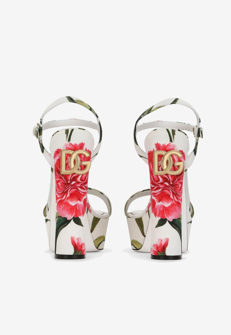 Dolce & Gabbana 105 Carnation-Printed Platform Sandals Multicolor CR1340 AL223 HA3VL