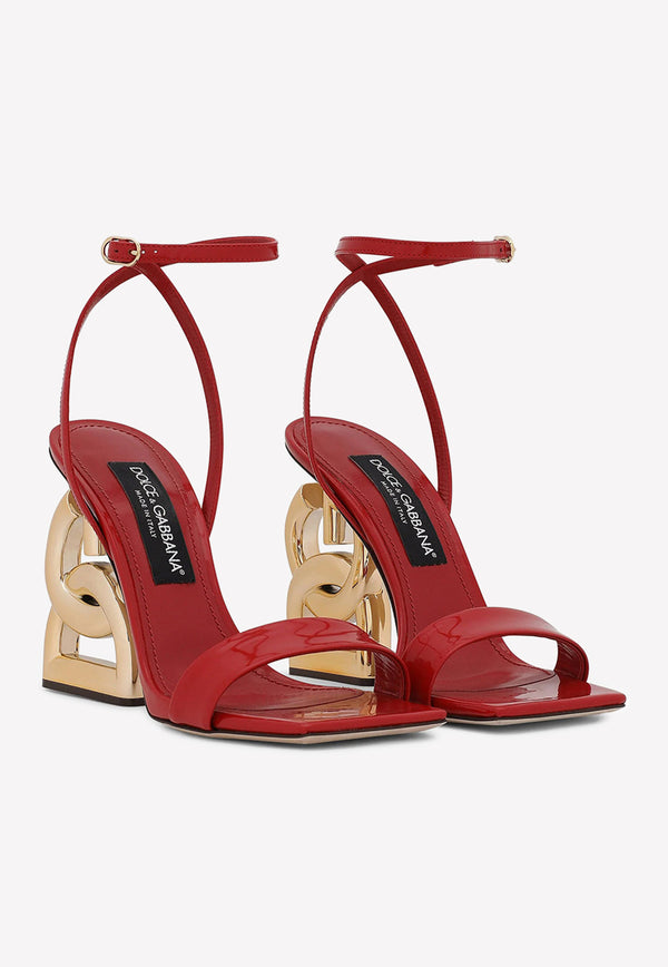 Dolce & Gabbana Keira 105 Sandals Patent Leather Sandals Red CR1376 A1037 8M307