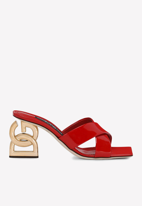 Dolce & Gabbana Keira 75 Mules in Polished Leather Red CR1377 A1037 8M307
