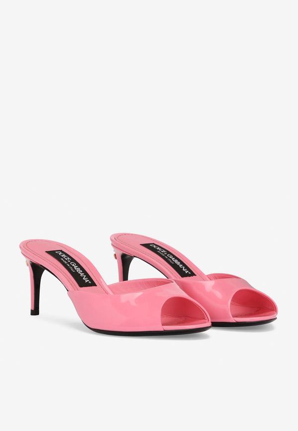 Dolce & Gabbana 60 Patent Leather Mules Pink CR1522 A1471 87141