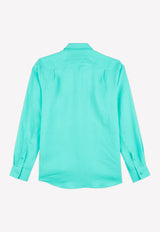 Vilebrequin Caroubis Long-Sleeved Linen Shirt Light blue CRSE9U00-333
