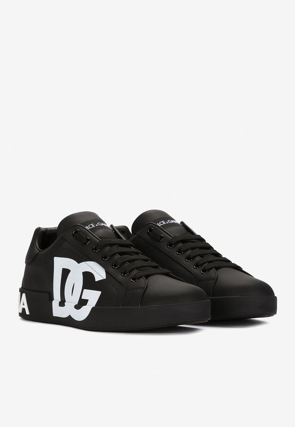 Dolce & Gabbana Portofino Sneakers in Nappa Leather Black CS1772 AC330 8B956