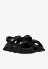 Dolce & Gabbana DG Sandals in Nappa Calf Leather Black CS2042 AD439 80999