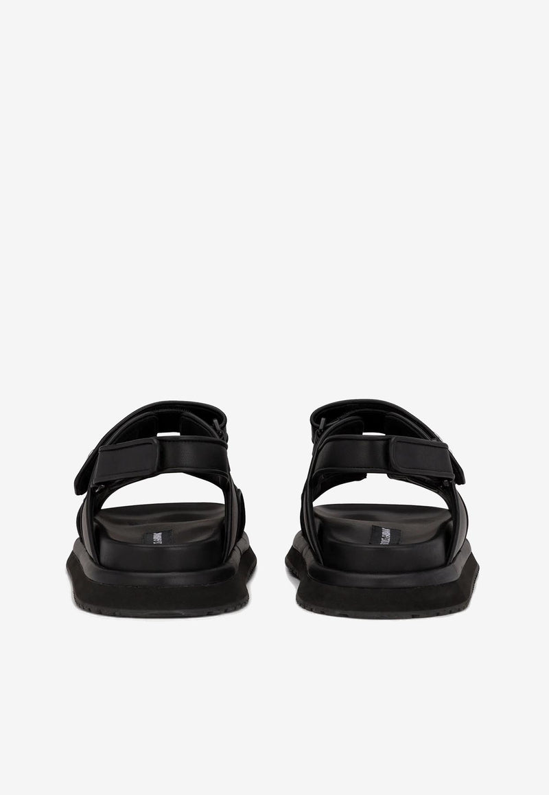 Dolce & Gabbana DG Sandals in Nappa Calf Leather Black CS2042 AD439 80999