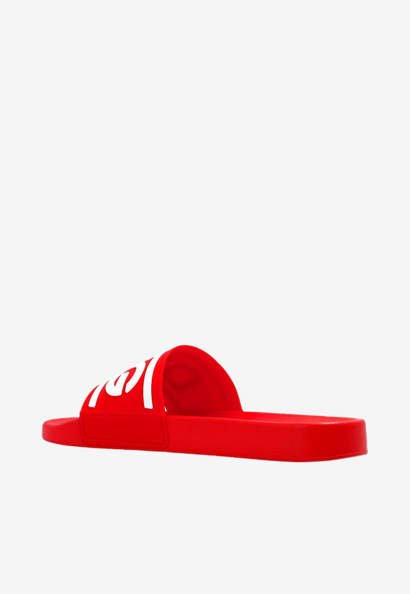 Dolce & Gabbana Logo Rubber Slides Red CS2072 AQ858 89689