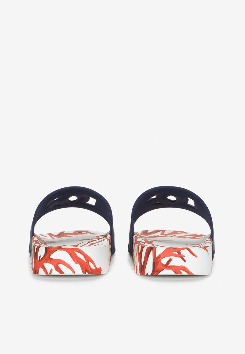 Dolce & Gabbana Logo Cut-Out Rubber Slides Multicolor CS2079 AY995 HC3VK