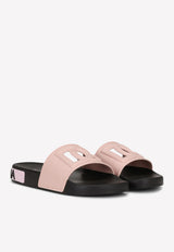 Dolce & Gabbana DG Beachwear Rubber Slides Pink CW2012 AO666 80400