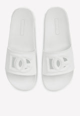Dolce & Gabbana DG Beachwear Rubber Slides White CW2012 AO666 8B930