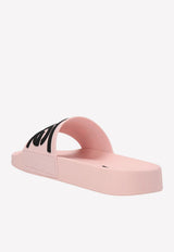 Dolce & Gabbana DG Logo Rubber Pool Slides Pink CW2072 AQ858 8B400