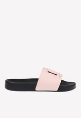 Dolce & Gabbana DG Logo Rubber Slides Pink CW2079 AO666 80400