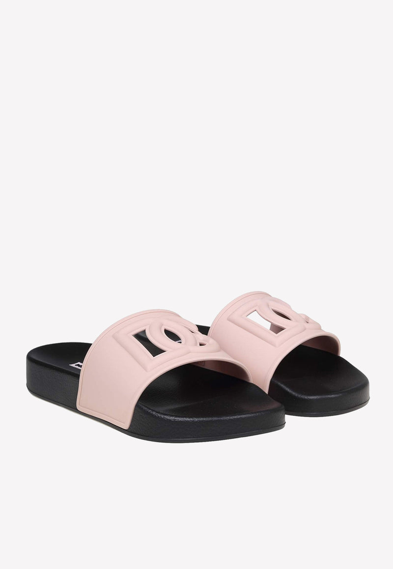 Dg logo discount rubber slide sandals