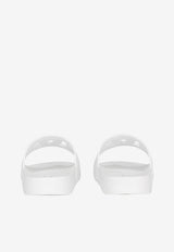 Dolce & Gabbana DG Logo Rubber Slides White CW2079 AO666 8B930