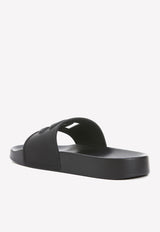 Dolce & Gabbana DG Cut-Out Rubber Slides CW2079 AO666 8B956 Black