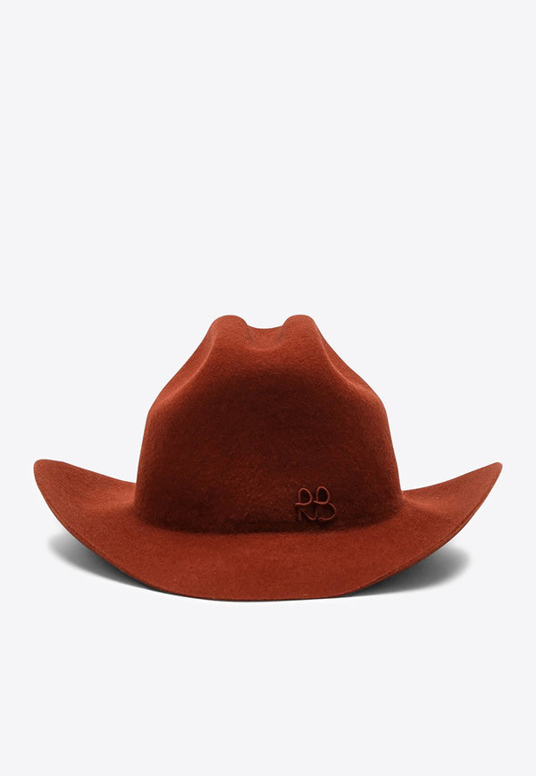 Ruslan Baginskiy Cowboy Hat in Wool Felt CWB08WWRBWO/L Brown
