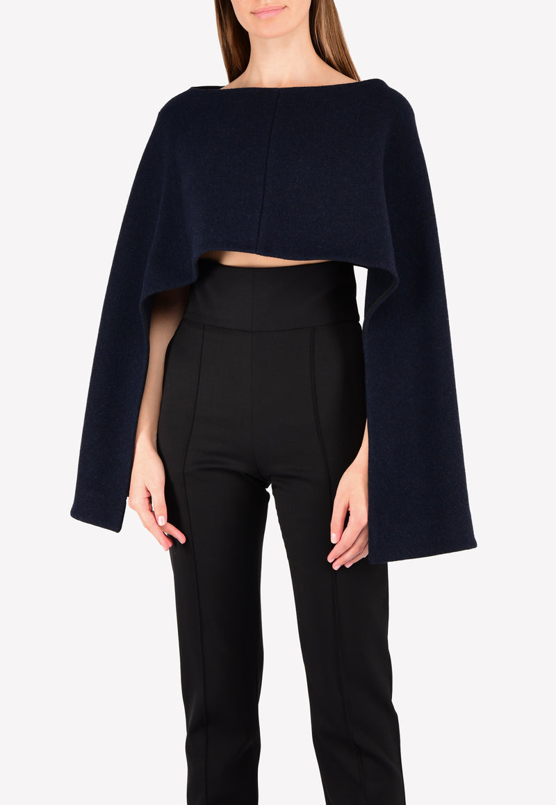 Boat Neck Cape Wool Top